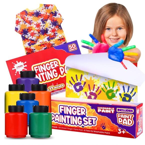 J MARK Washable Finger Paint Set for Toddlers 1-3 - Picture 1 of 3